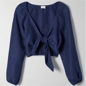 Wilfred Front tie open crop top